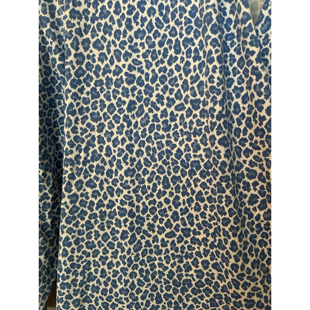 J. McLaughlin Catalina Cloth Faux Wrap Sheath Dress Womens Size Large Blue White - Picture 2 of 10